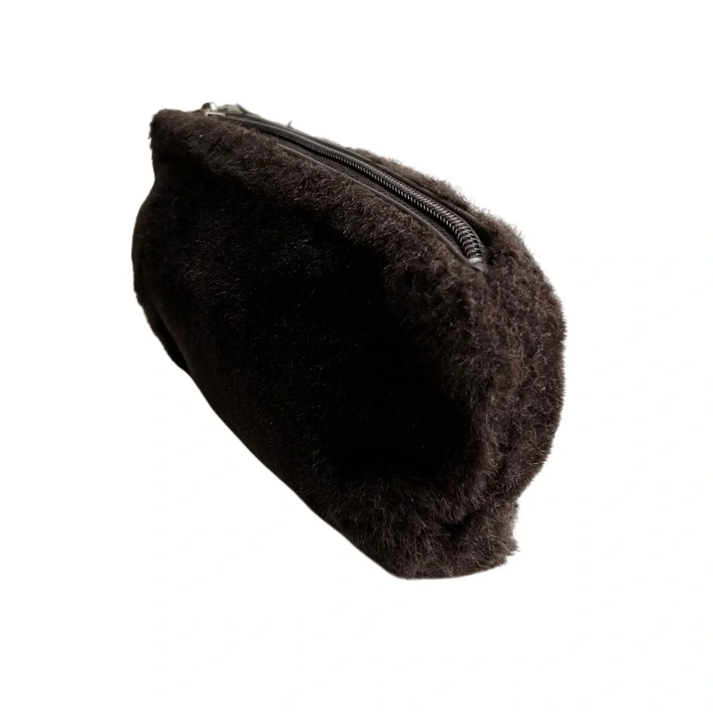 Vintage Maggie Lawrence Faux Fur Cosmetic Bag